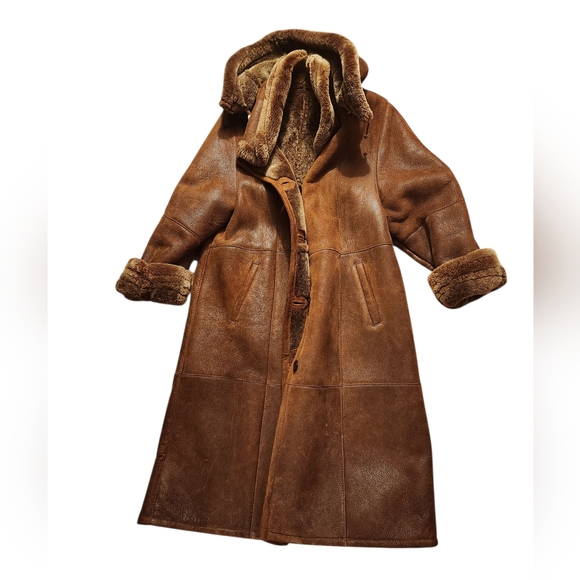 Brown Shearling Coat - Picture 1 of 2